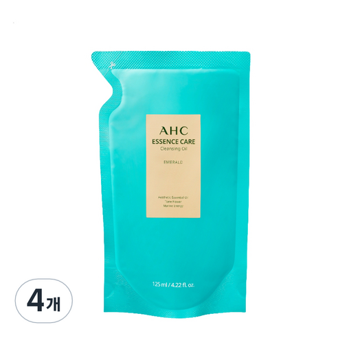 AHC 에센스케어 클렌징오일 에메랄드 리필, 125ml, 4개