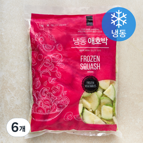 글로벌냉동식품 중국산 애호박 슬라이스 (냉동), 6개, 1kg