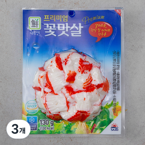 대림선 프리미엄 꽃맛살, 130g, 3개