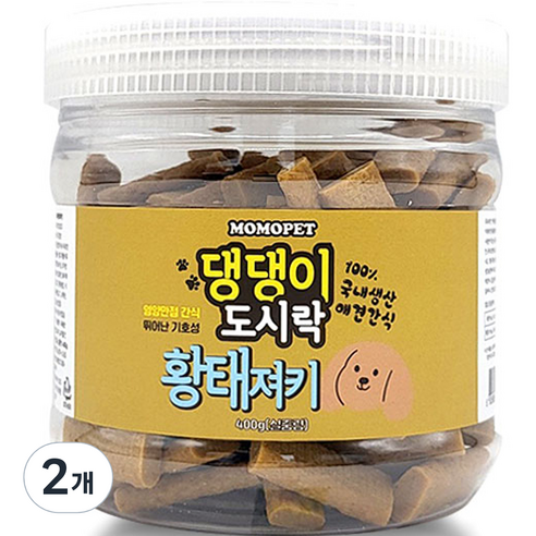모모펫 강아지 네이처펫 댕댕이 도시락 수제간식 져키, 400g, 2개, 황태맛