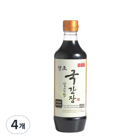 신앙촌 양조 깔끔한 국간장, 860ml, 4개
