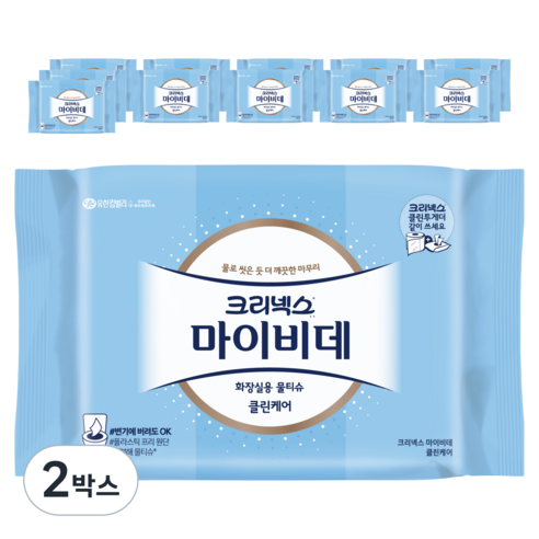 마이비데 화장실용 물티슈 캡형, 600개입, 2개