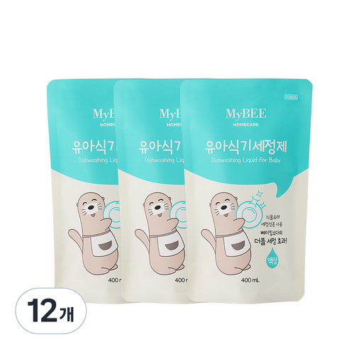 마이비 유아 식기 세정제 액상형 리필, 400ml, 12개