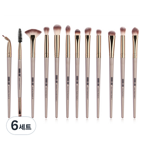 OON MAANGE 메이크업 브러쉬 12종 세트, 6세트, 샴페인