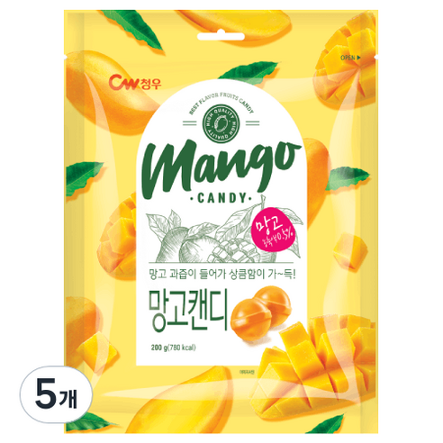청우식품 망고 캔디, 5개, 200g