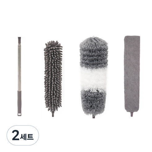홈데코레 길이조절 극세사 먼지털이 4종 세트, 혼합색상, 2세트