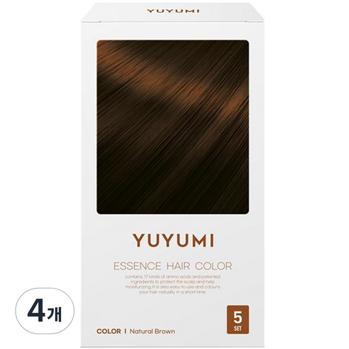 유유미 새치커버 염색약, 자연갈색, 4개