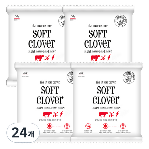 버츠비 트럼펫 강아지 소프트클로버 소프트사료, 소, 30g, 24개