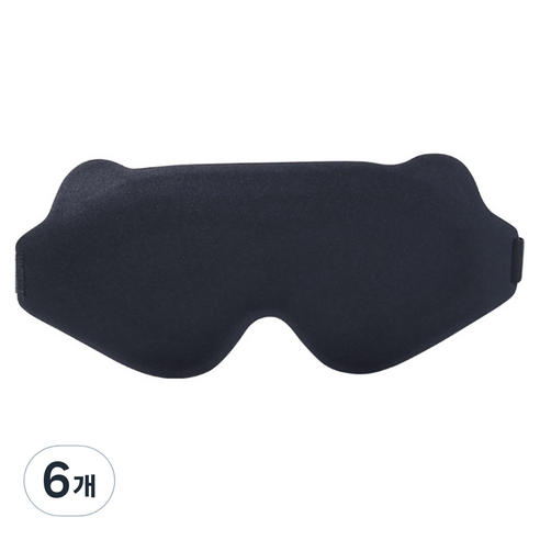 리브맨 메모리폼 인체공학 암막 수면안대 블랙, 6개, 1개입