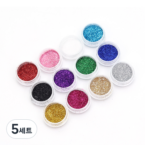 반짝이 가루 네일 글리터 12종 세트, 혼합색상, 5세트