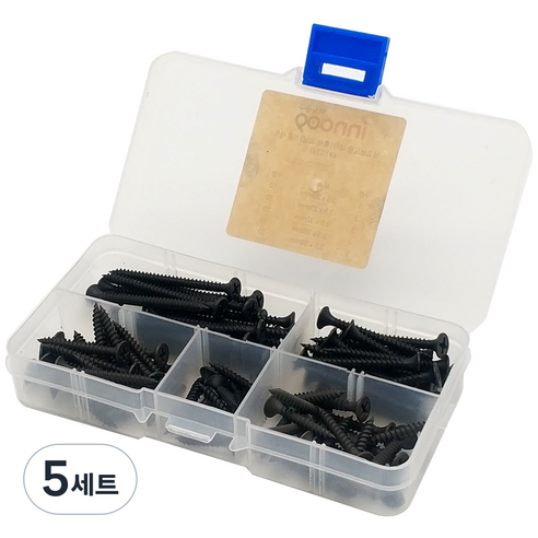 이노공구 석고보드용 외날나사 흑색 5종 세트 1039, 5세트