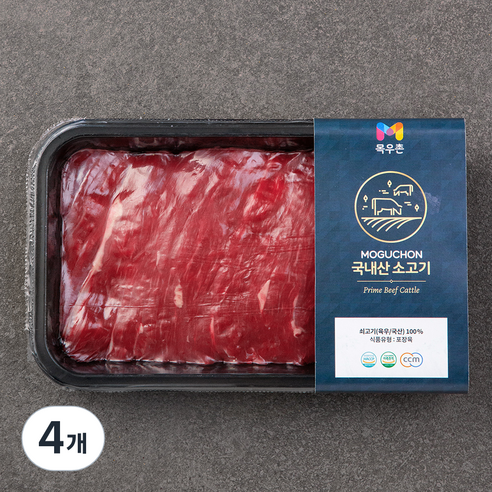 목우촌 국내산 소고기 양지 미절단 국거리용 (냉장), 300g, 4개