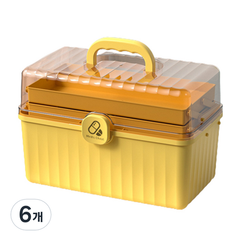 아리코 다용도 3단 구급상자 옐로우 L, 6개