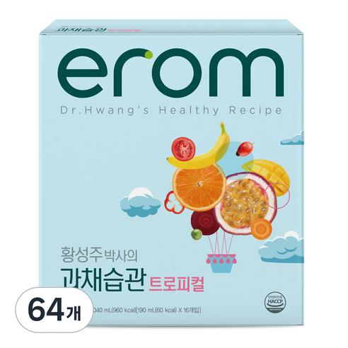 이롬 황성주박사의 과채습관 트로피컬 음료, 190ml, 64개