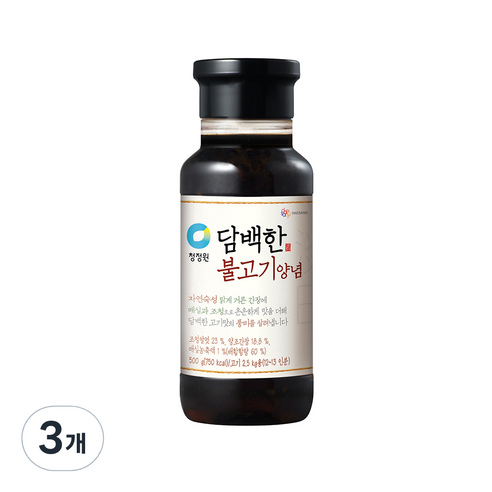 청정원 담백한 불고기양념, 3개, 500g