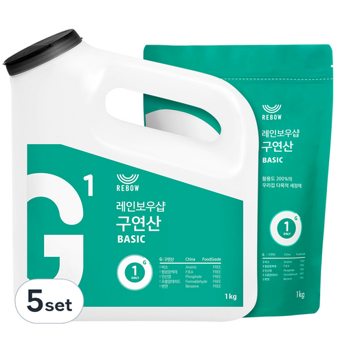 레인보우샵 왕톡톡이 구연산 리필세트, 5set