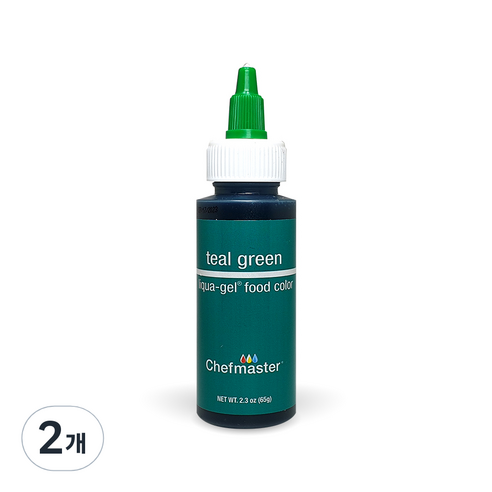 셰프마스터 리쿠아젤 식용색소 티얼 그린, 65g, 2개