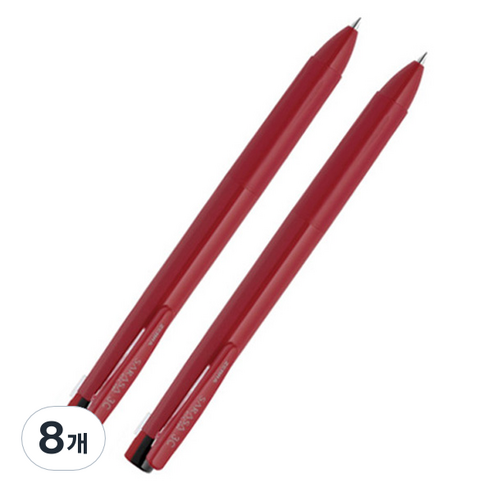 제브라 사라사 클립 3색 펜 0.4mm, 레드, 8개