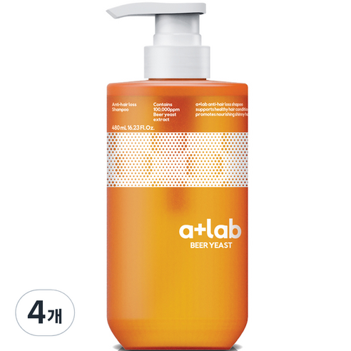 에이플러스랩 맥주효모 탈모증상완화 기능성샴푸 화이트 스웨이드향, 480ml, 4개