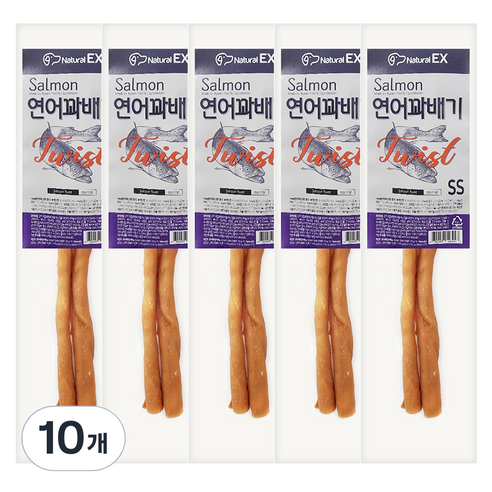 강아지 네츄럴 EX 연어 꽈배기 SS, 혼합맛(연어/한우내피/닭가슴살), 10개