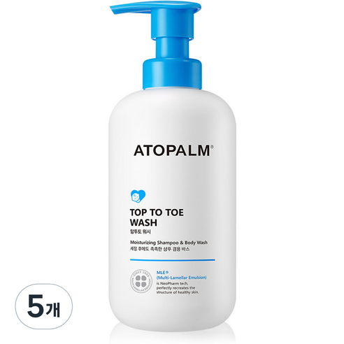 아토팜 유아용 탑투토 워시, 460ml, 5개