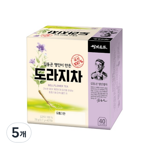쌍계명차 김동곤 명인이 만든 도라지차, 0.7g, 40개입, 5개