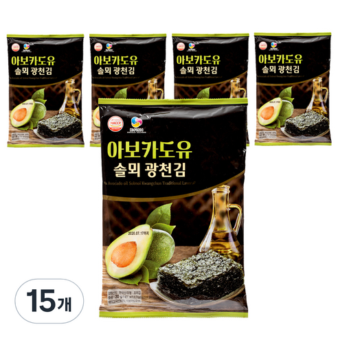 솔뫼식품 더국민 아보카도유 전장김, 20g, 15개