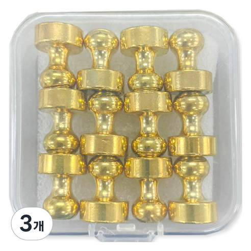 동아피엠에스 초강력 체스형 장구 자석 12mm 12p, 골드, 3개