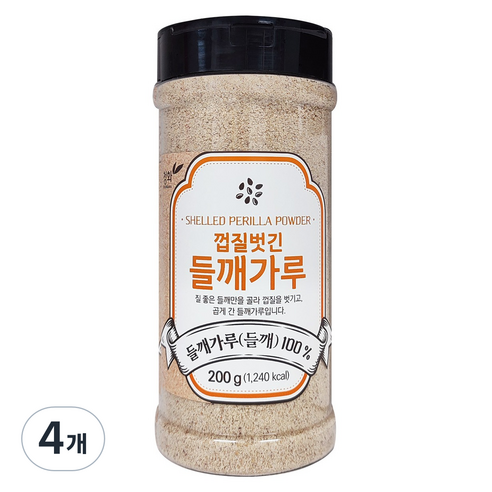 청화농산 껍질벗긴 들깨가루, 200g, 4개