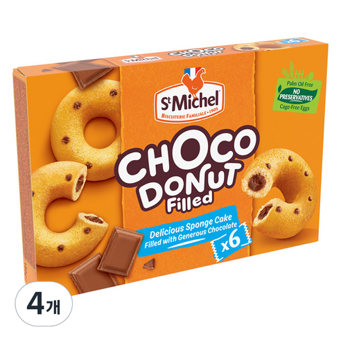 생미쉘 초코 필링 도넛, 180g, 4개