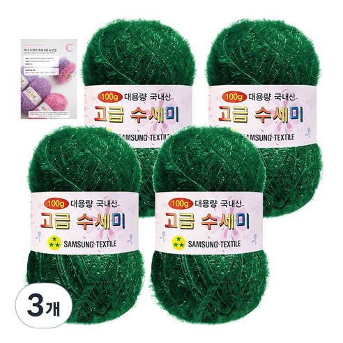 야나 대용량 수세미 100g x 4p + C 인쇄도안 8종 세트, 104 진초록, 3개