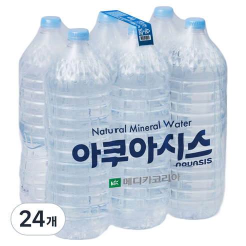 아쿠아시스 무라벨 생수, 24개, 2L