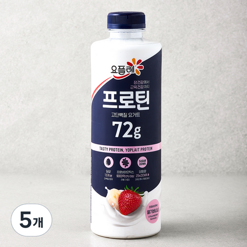 요플레 프로틴 드링크 딸기바나나, 900ml, 5개
