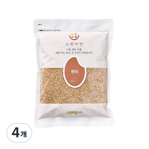 씨익 소반미반 현미, 1kg, 4개