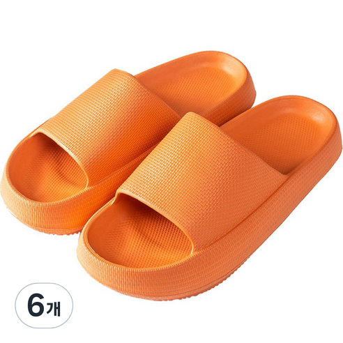 라이프서치 미끄럼 방지 쿠션 슬리퍼, 오렌지, 6개