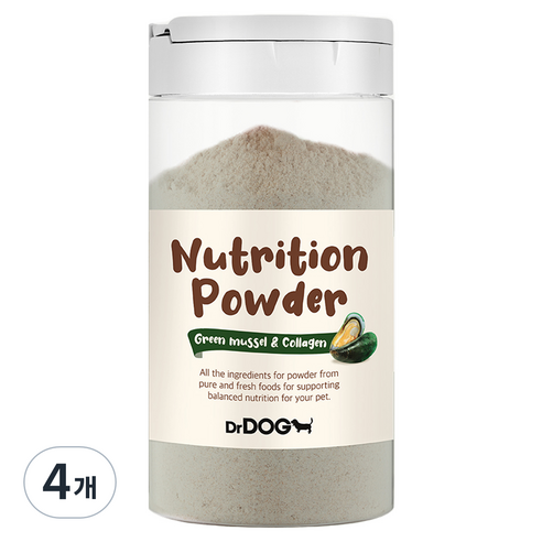 닥터독 강아지 영양 파우더 간식, 혼합맛(초록입홍합/콜라겐), 70g, 4개