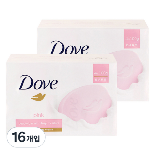 도브 뷰티바 핑크 비누, 135g, 16개