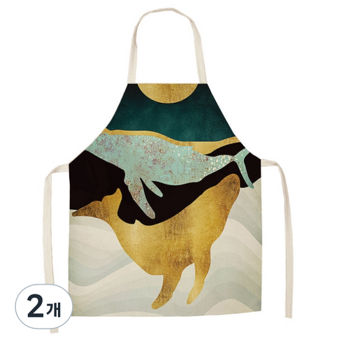 에이홉 풍경 일러스트 앞치마 68 x 55 cm, IT-26, 2개
