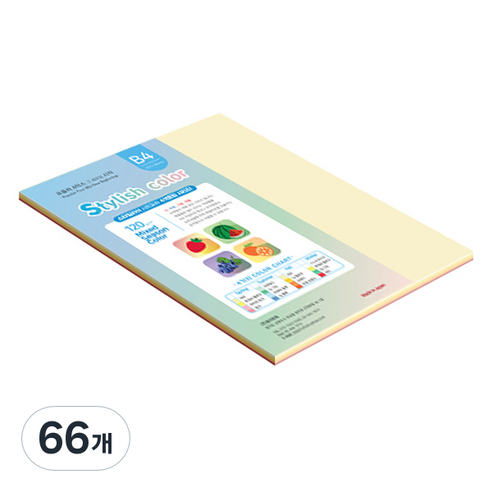 종이문화 스타일리쉬 얇은 혼합색지 120g 02 SS Summer, 66개, B4