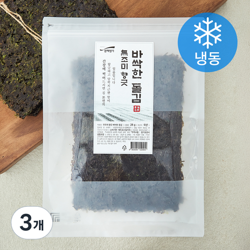청해명가 바싹한 돌김 (냉동), 28g, 3개, 1개입
