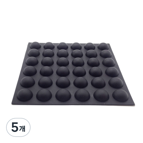 미끄럼방지 고무발 범폰 고무받침대 36p 검정, 5개, 블랙