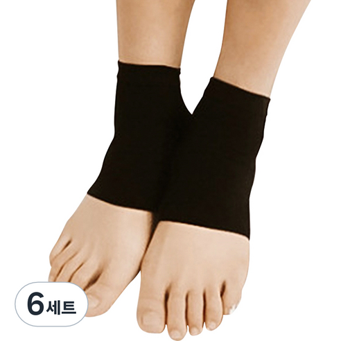 리앤베르 뒷꿈치 보호 패드 양발 착용 블랙, 6세트