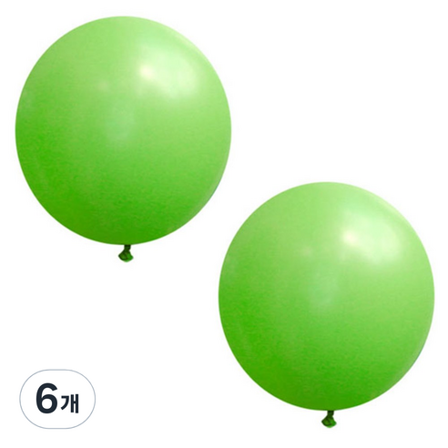 셈퍼텍스 대형라운드풍선 90cm 1입, 라임그린, 6개