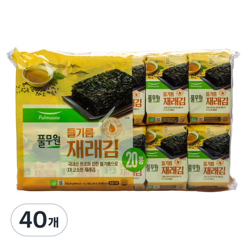 풀무원 재래 도시락김 8p, 4g, 40개