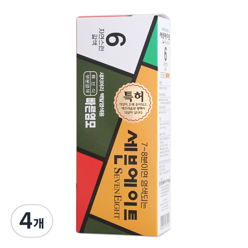 동성제약 세븐에이트 새치 염색약, 6호 자연스런갈색, 4개