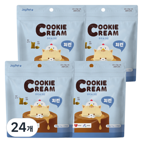 조이펫 쿠키 앤 크림 고양이간식, 치킨, 60g, 24개