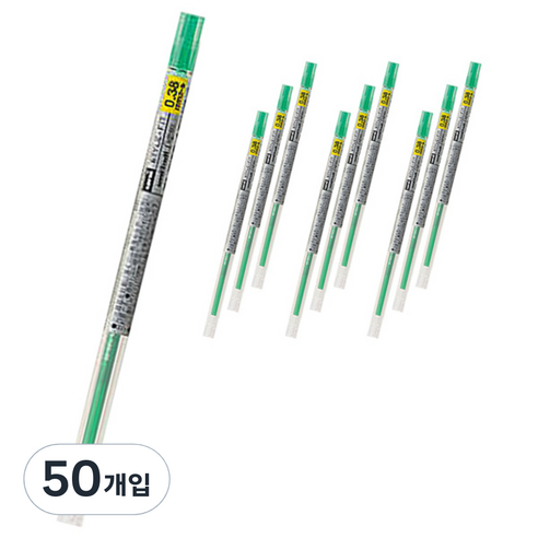 스타일핏 유니볼 시그노 젤잉크 리필심 UMR-109 0.38mm, 그린, 50개