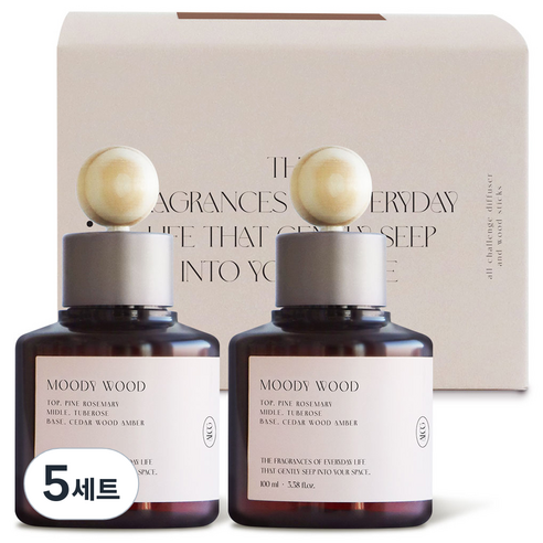 올챌린지 디퓨저, 무디우드, 100ml, 5세트