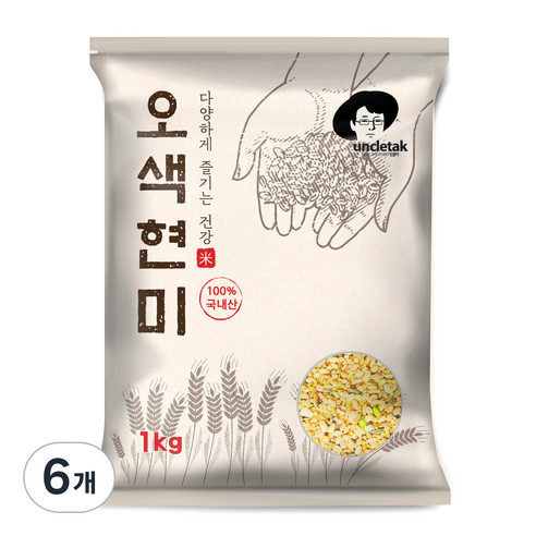 엉클탁 오색현미, 1kg, 6개