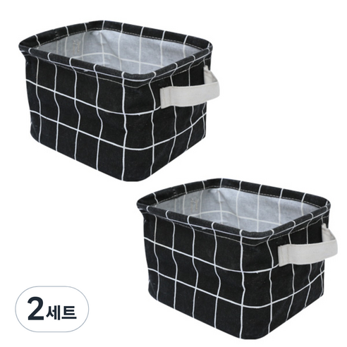 더자카 패브릭 사각 바스켓 2종, E타입, 2세트